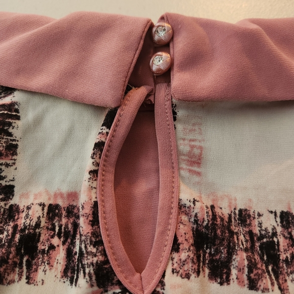 NWT Zero 2 Eight Pink Checkered Women's Blouse, Size L - Picture 5 of 7